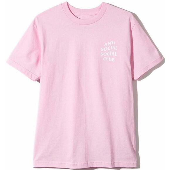 Anti Social Social Club Logo Tee 2 Pink Size L - Picture 1 of 4